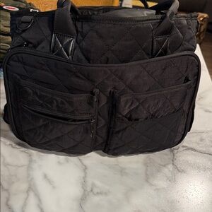 Quilted Black Tote Bag